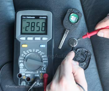 Checking the key fob battery voltage